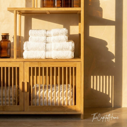 Bamboo 5-Tier Freestanding Shelf – Japandi Living Room Display & Storage Organizer - product image 2